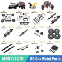 MN MN82 LC79 RC Car Parts Black Metal Upgrade Shock Absorber Drive Shaft Steering Gear Servo Tires Wheel Hub