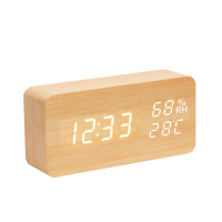多功能LED木紋時鐘/鬧鐘 溫度/濕度/萬年曆