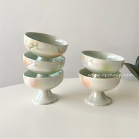 oosheep日式瓷碗單個水果碗和風甜品碗高腳冰淇淋碗ins小眾酸奶碗