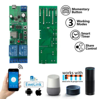 EWelink 2CH DIY WIFI Smart Switch Receiver Phone Controller For Alexa Google Intelligent Home Appliance Module