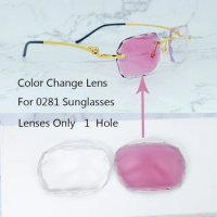 Two Colors Lenses Photochromic Lenses 4 Season Interchangble Lens Color Change Small Diamond Cut For Carter 0281 Glasses 1 Hole