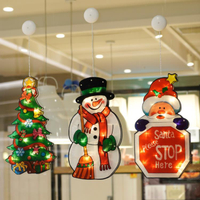 聖誕節裝飾品場景布置節日裝扮創意小掛飾雪人門店商鋪發光燈門掛 全館免運