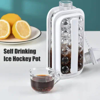 2-in-1 Silicone Ice Ball Maker Portable Kettle Creative Ice Cube Mold Kitchen Bar Gadgets Ice Hockey Lattice Making Tool Kettle