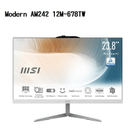 【最高現折268】微星 Modern AM242 12M-678TW i3/8G/512G/W11 24型AIO液晶電腦