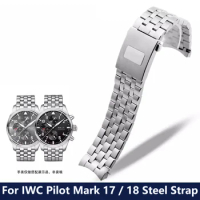 Fine Steel Watch accessories Band for IWC Pilot Mark 17 18 IW377714 IW377717 IW377710 Watch Straps Men Solid Bracelet 20m 21mm