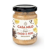 義大利CASA MILO 黑胡椒起司麵醬 ，使用優質橄欖油、羊乳酪和黑胡椒130g(罐)