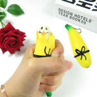 banana squishy keychain fidget Toy Squishy Cute Fruit Keyring Finger Game squeeze Relieve Stress Fidget Toy pendant