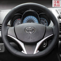 免運附發票   豐田方向盤套真皮手縫 WISH RAV4 VIOS ALTIS CAMRY YARIS 汽車方向盤套 w02 快速出貨
