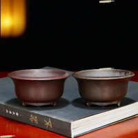 花盆 花器 紫砂花盆 精品紫砂花盆小多肉植物微型盆景盆菖蒲松柏綠植透氣陶瓷花盆