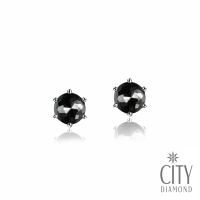 【City Diamond 引雅】日本鉑金黑鑽石30分6爪耳環(東京Yuki系列)
