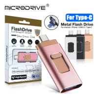 4 in 1 USB Flash Drive 64GB High Speed Micro USB Stick OTG Type-C Pen Drive 32GB 128gb 256gb Memory Stick for iphone Samsung
