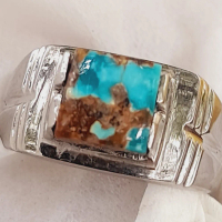 Cincin Batu Akik Pirus Persia Asli Motif Polos Harga Murah