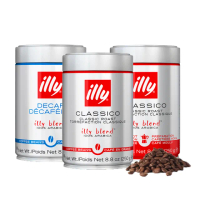 【illy】咖啡豆/咖啡粉任選3罐(250g/罐; 中度烘培豆/MOKA咖啡粉/印度風味豆)