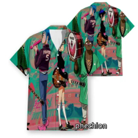 Phechion Hawaiian Short Sleeve Men's Shirt Gorillaz Band Funny 3D Printed Casual Shirts Fashion Men Tops W27