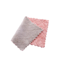 【團購好物】珊瑚絨雙層清潔抹布20入(25x25cm廚房抹布 吸水抹布 纖維抹布 抹布 珊瑚絨抹布)