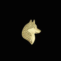 Trendy Siberian Husky Profile Dog Brooches and Pins Gold Color Silver Color Men Brooches Fashion Jewelry Hand of King