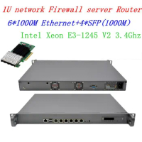 Inte Xeon E3-1245 V2 3.4G 1U Broadband Services Router Firewall with 4 SFP 1000M with 6* 1000M i211 Gigabit Lan