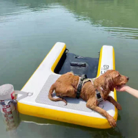 Inflatable Pup Plank Dog Floating Dock Water Ramp Ladder Steps for Pool Boat Sea Lake, Pup Plank