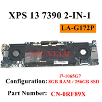 LA-G172P For Dell XPS 13 7390 2-IN-1 CN-0RF89X Laptop Motherboard Mainboard RF89X With I7-1065G7 CPU 8GB RAM 256GB SSD 100%TEST