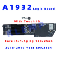 A1932 Motherboard 820-01521-A/02 for Apple Macbook Air 13" A1932 Logic Board Motherboard with Touch ID Core i5 1.6 GHz 8GB 128/2