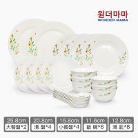 【韓國WONDER MAMA】時尚花漾餐盤24件組