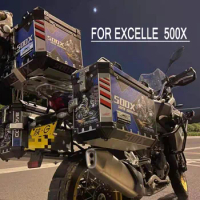 For Excelle 500X Motorcycles Aluminum Boxes Cases Reflective Decals Sticker Excelle 500X 500 X