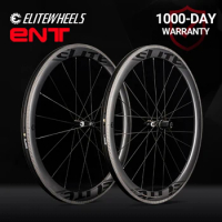 ELITEWHEELS 700c Road Carbon Wheels UD Finish UCI Quality Carbon Rim Tubeless Ready Pillar Nipple 1423 Spokes Racing Wheelset