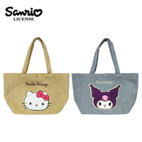 【日本正版】三麗鷗 燈芯絨手提袋 便當袋 午餐袋 凱蒂貓 酷洛米