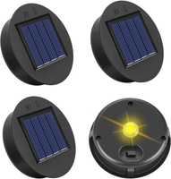 Ruikdly Set of 4 Replacement Solar Lamps - Replacement Cover IP44 - Waterproof - 8 cm - With LED - F