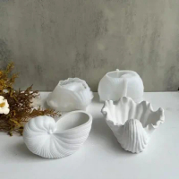 Conch Shell Candle Cup Silicone Mold Succulent Flower Pot Gypsum Cement Mold DIY Jewelry Storage Box Resin Mold Home Decoration