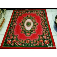 DISKON Karpet Permadani Jaguar / ambal khusus Gosend - Biru Merah Rumbai
