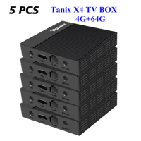 Wholesale 5 PCS Tanix X4 TV Box Android 11.0 Amlogic S905X4 4G RAM 32G 64G ROM 3D 2.4G 5G Wifi 8K HDR Media Player Set Top Box