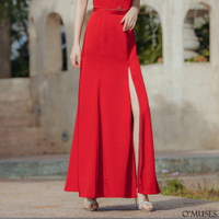 訂製款開岔紅色魚尾長裙(13-L2289)