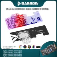 BARROW Active GPU Backplate RTX3090 Water Block For GIGABYTE AORUS RTX 3080 Master/Xtreme, GPU VRAM Water Cooler BS-GIX3090-PA2