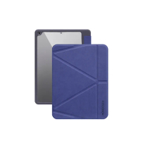 【MONOCOZZI】iPad 10.2（9th）透明背板皮革保護套-海軍藍(MONOCOZZI)