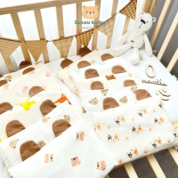 Gối Sơ Sinh Anchee Vải Xô Muslin Mềm Mịn, Thấm Hút Gối Ngủ Cho Bé