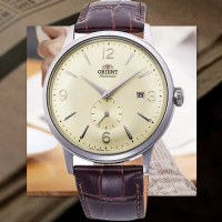 【ORIENT 東方錶】復古小秒針機械錶 40.5mm(RA-AP0003S 奶油黃)