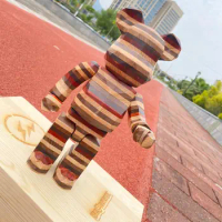 Be@rBrick 400% 28cm The Diamond and Smooth Horizon Wooden Bearbrick Collectible Figure Exquisitely Handcrafted