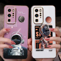 Cover Smooth E-TPU Phone Case Huawei MATE 20 20X 30 40 P20 P30 P40 LITE MAGIC 4 5 PRO Y9 PRIME Case Funda Shell Astronaut Space