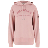 【MONCLER】秋冬新款 女款 品牌英文名&amp;左臂品牌LOGO 長袖帽T-粉色(XS號、S號、M號)