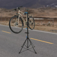 Portable Bike Repair Stand, MTB Road Workstand, Adjustable Foldable Bicycle Maintenance Tool