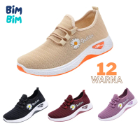 Sepatu Wanita Import Sneakers Sport Wanita / perempuan Motif Bunga ( 12 WARNA ) casual karet Olahrag