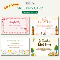 GREETING CARD CUSTOM 9X5,5 CM KARTU UCAPAN BEBAS REQUEST TULISAN ULANG TAHUN WISUDA LEBARAN IDUL FIT