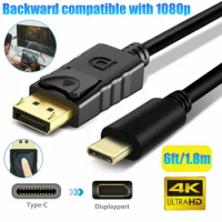 USB-C to DisplayPort Cable 4K 60Hz Type-C Convert Standard DP For PC/TV 6ft/1.8m