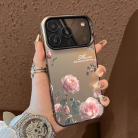 Case for IPhone 11 17 16 12 15 14 13 PRO MAX 17 AIR 16E X XR XS MAX SE 2020 7 8 14 15 16 Pink Rose ด