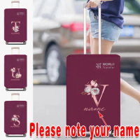 Custom Free Name Non-woven Luggage Cover 26 Letter 22-30 Inch Waterproof Anti-scratch Luggage Protector Cover Travel Accessories