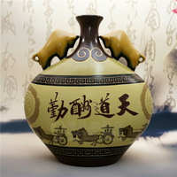 手繪陶瓷工藝品中式彩陶大花瓶家居客廳裝飾品擺件辦公室商務禮品
