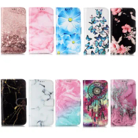 Marble Pattern Butterfly PU Leather Flip Wallet Case Cover with Stand Card Slots for iPhone 7 8 Plus XS XR 11 12 13 14 Pro Max