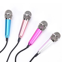 New 3.5mm Portable Stereo Studio Mic KTV Karaoke Mini Microphone For Smart Phone Laptop PC Desktop Handheld Audio Microphone