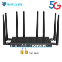 Dual SIM Card 5G Router 2*SIM Wifi6 3000Mbps Openwrt DDR4 1GB 4 LAN USB3.0 RM520N-GL Modem MU-MIMO 4T4R Antenna Wifi Booster